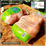 Chicken WHOLE ayam broiler utuh frozen SoGood Food size MEDIUM +/- 1 kg/pc (price/kg)